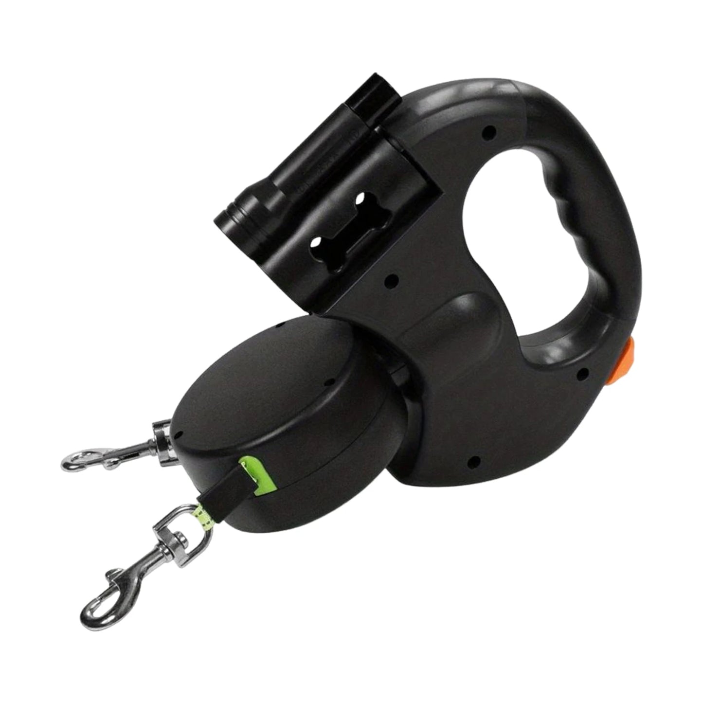 Retractable Dual Doggie Leash with LED Light, 360 Swivel No Tangle for Each Dog Independent Braking with Reflective Leads